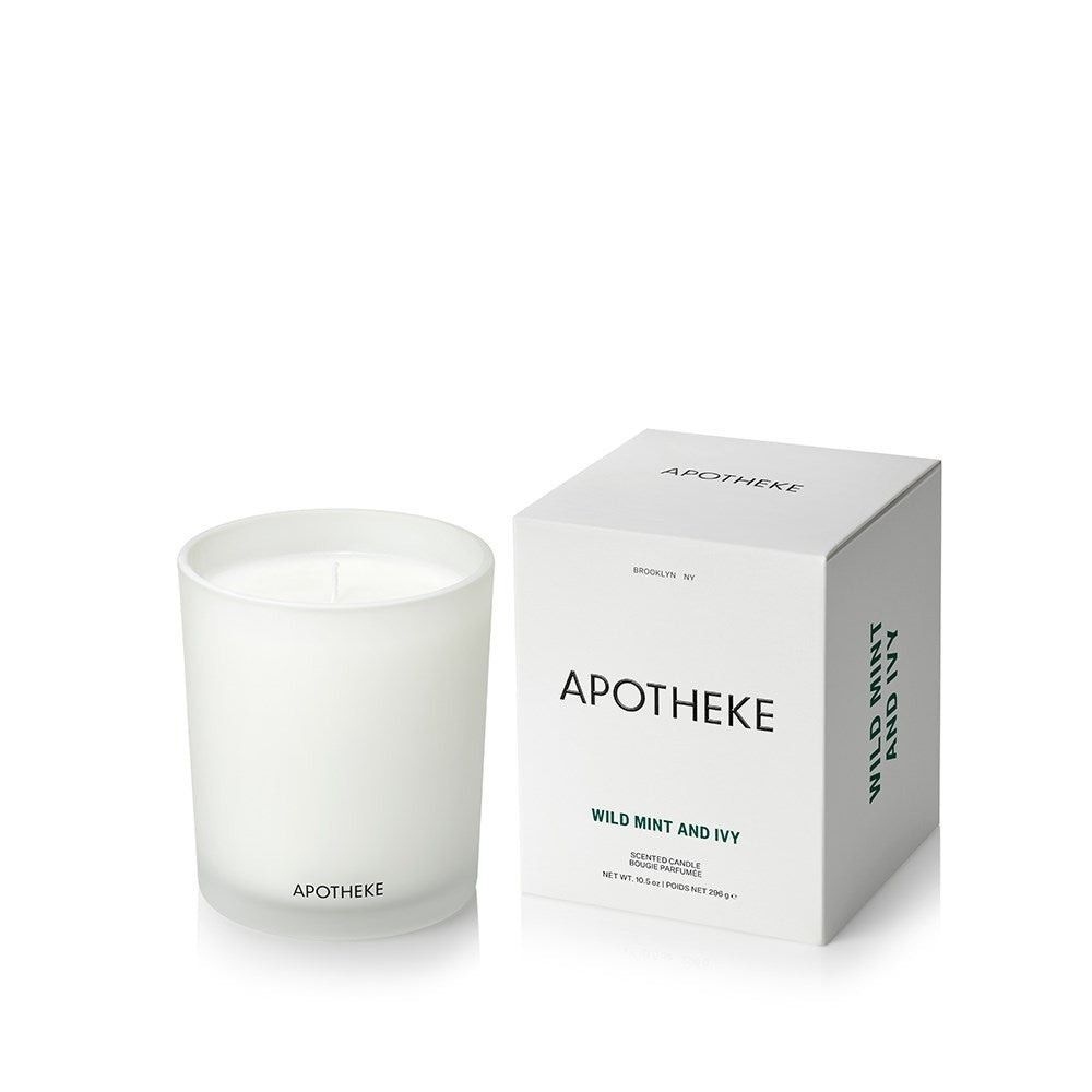 APOTHEKE Scented Soy Candle - Wild Mint & Ivy - 10.5 oz - Brand NEW in Box